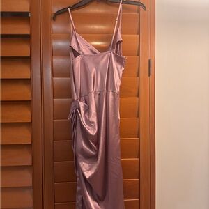 Cider Satin Midi Dress in Lavender